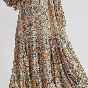 Free People Floral Maxi Dress in black and brown see next picture
